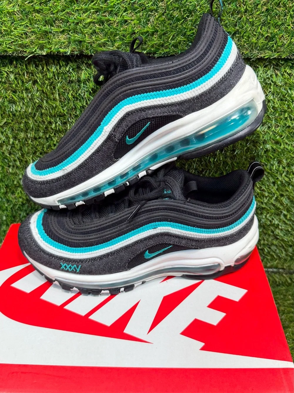 Nike Air Max 97 SE XXXV Sport Turbo Black Denim Teal Sneakers